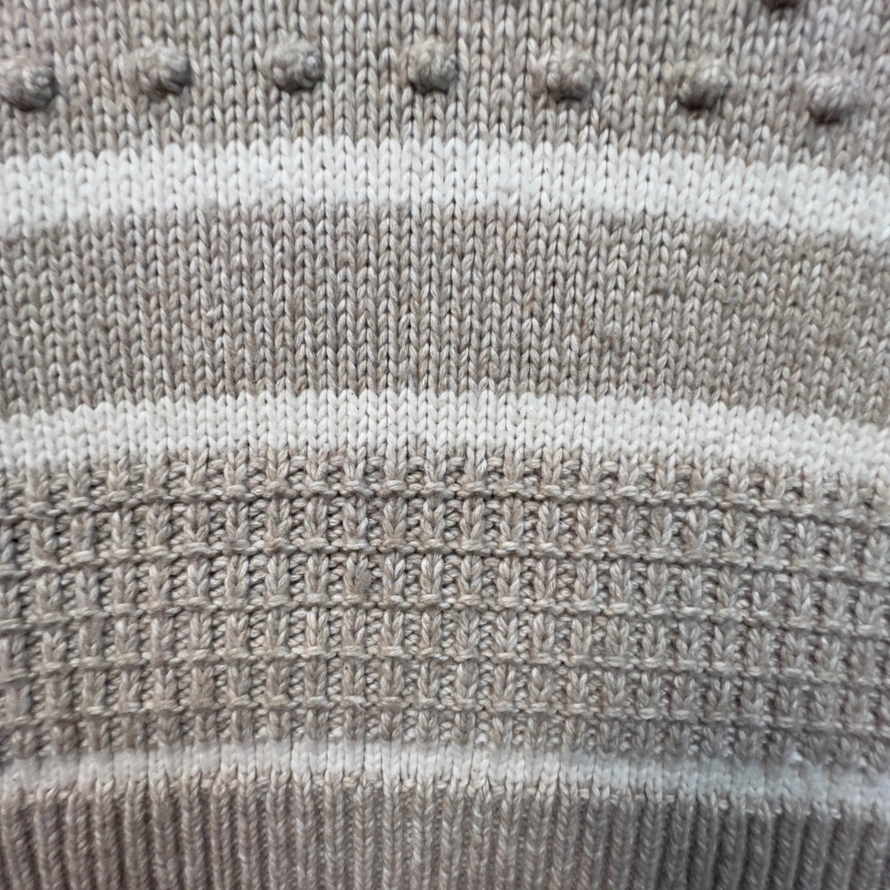 Victoria's Secret Pink Popcorn Stitch Sweater Women Large Cream Stripe Pocket - Picture 6 of 14